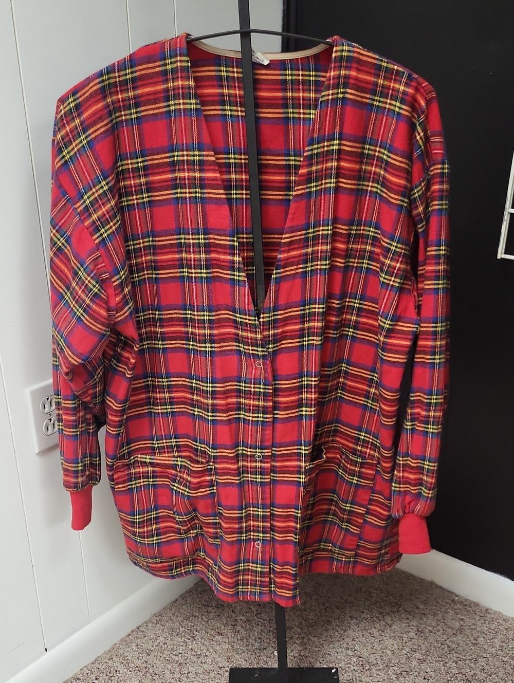 Tafford Red Plaid Open-Front Women's SHACKET, L